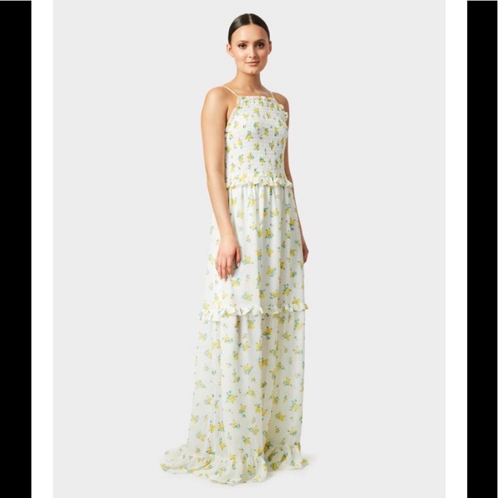 BETSEY JOHNSON Vintage Marigold Buds Tiered DRESS!